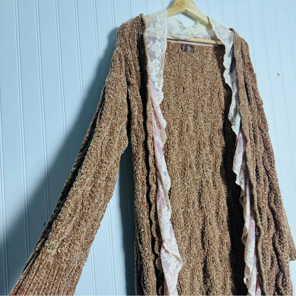 POL Tan Brown Open Cardigan Sweater Size Medium - Picture 5 of 12